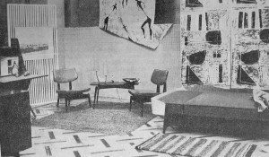 Interior scheme in the Warszawa Hotel, Moscow (Source: Architektura, August 1960).
