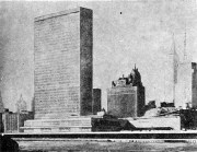 Secretariat Block of the United Nations Headquarters, New York, 1947-1953 (Source: Goldzamt, Architektura Zespołów Śródmiejskich I Problemy Dziedzictwa, Warsaw, 1956).